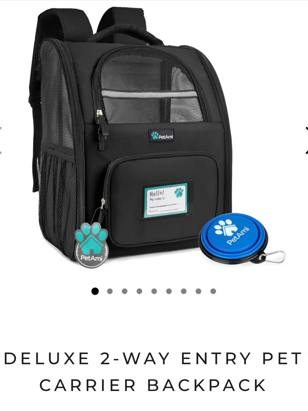 Black Deluxe 2-Way Pet Carrier Backpack